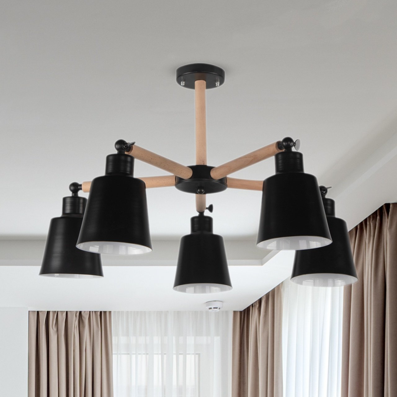 5 Of Cup Ceiling lamp With Wood