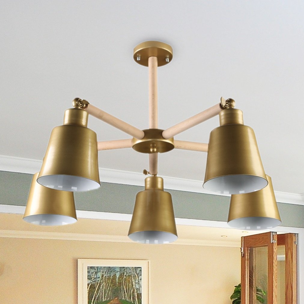 5 Of Cup Ceiling lamp With Wood