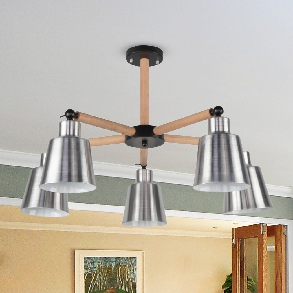 5 Of Cup Ceiling lamp With Wood