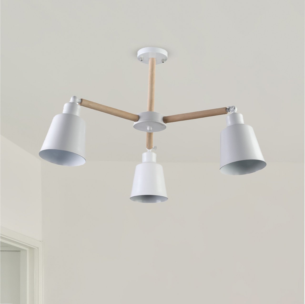 3 Of Cup Ceiling lamp With Wood