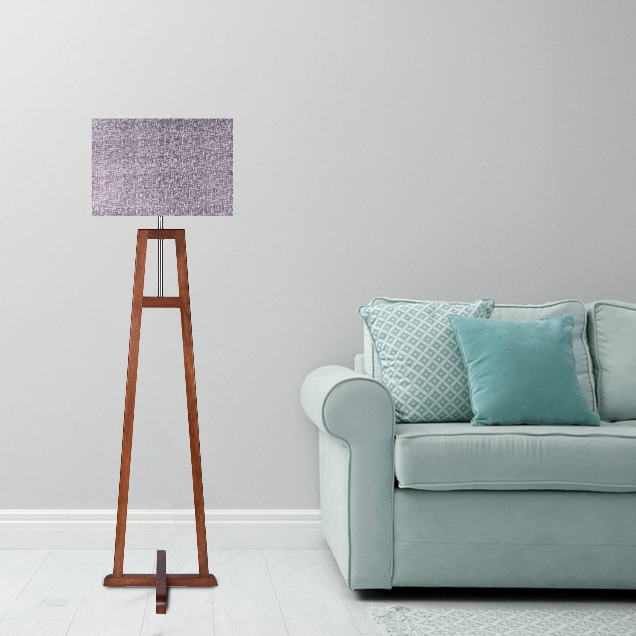 Wooden floor lamp