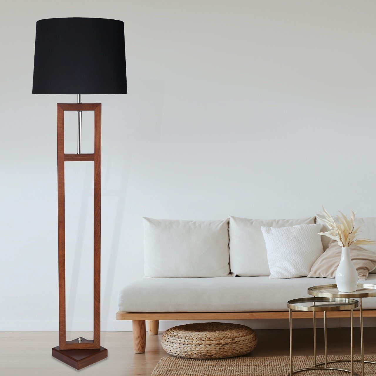 Wooden floor lamp