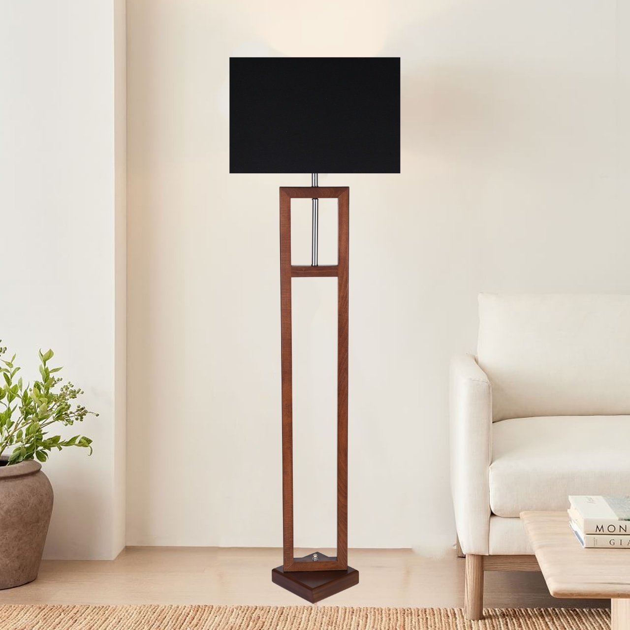 Wooden floor lamp