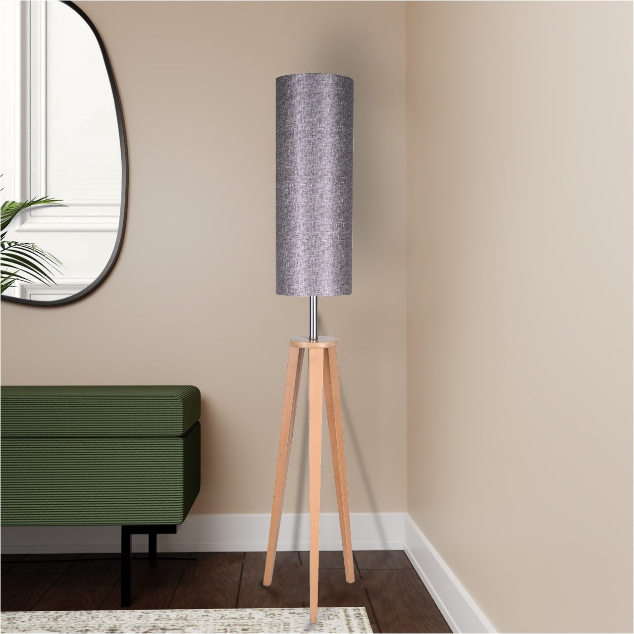 Wooden floor lamp