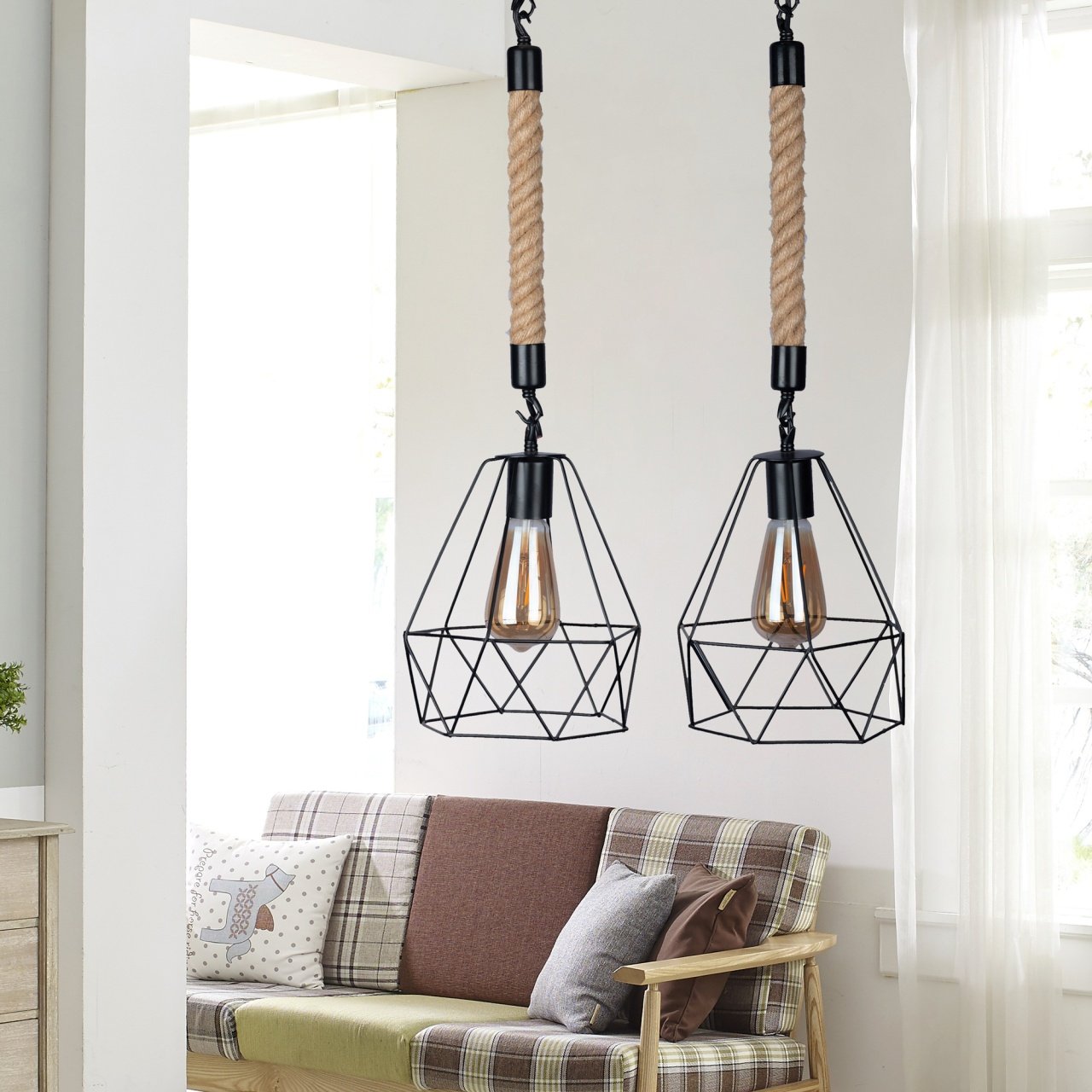 2 Light Rope Ceiling Lamp