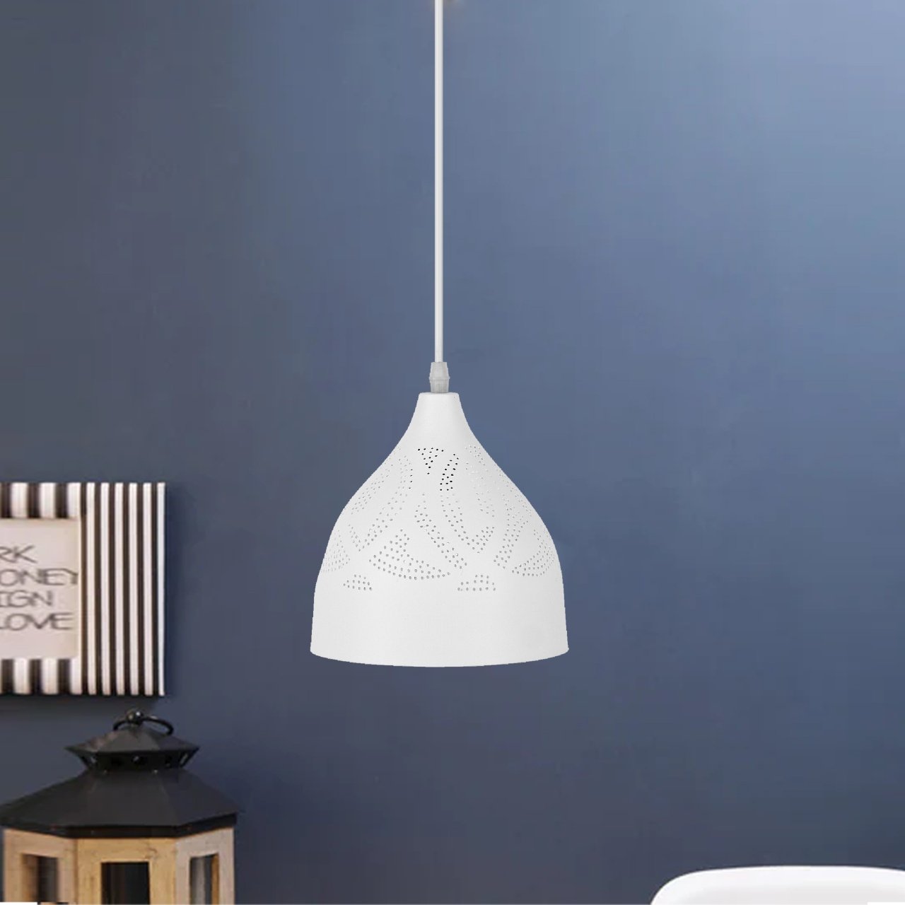 Naomi Perforated Ceiling Lamp - Single