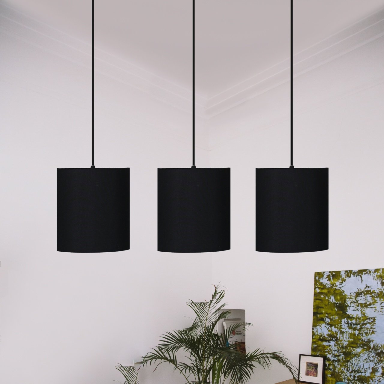 Fabric Triple Ceiling Lamp