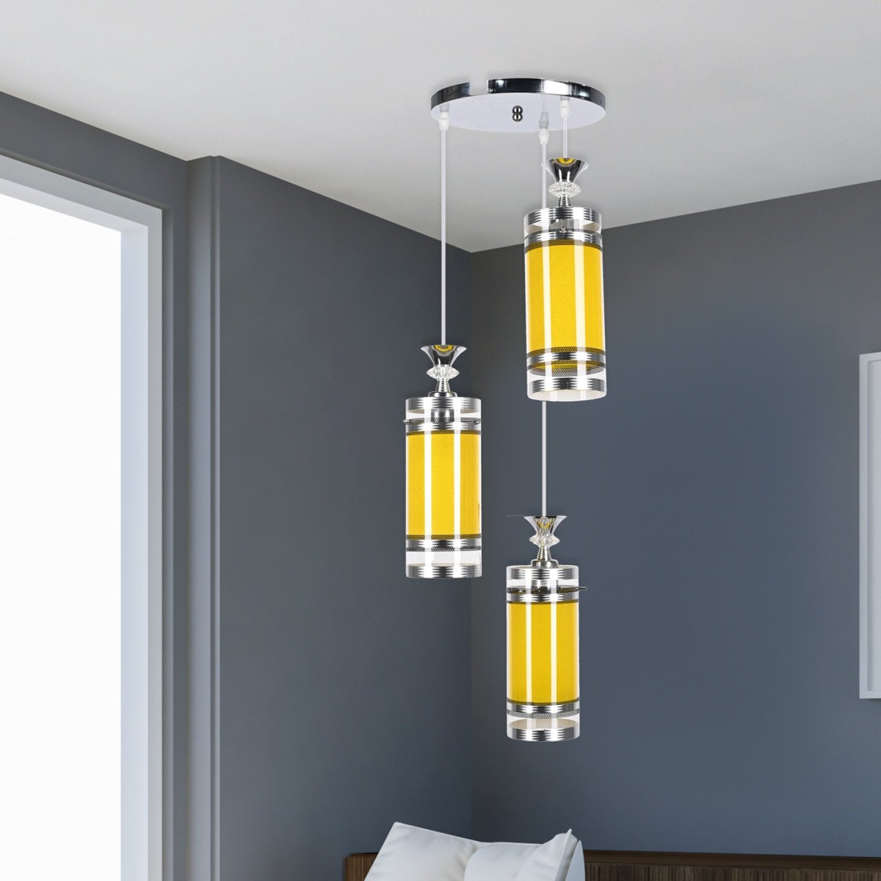 Decorative Glass Ceiling Lamp - 3 Lights