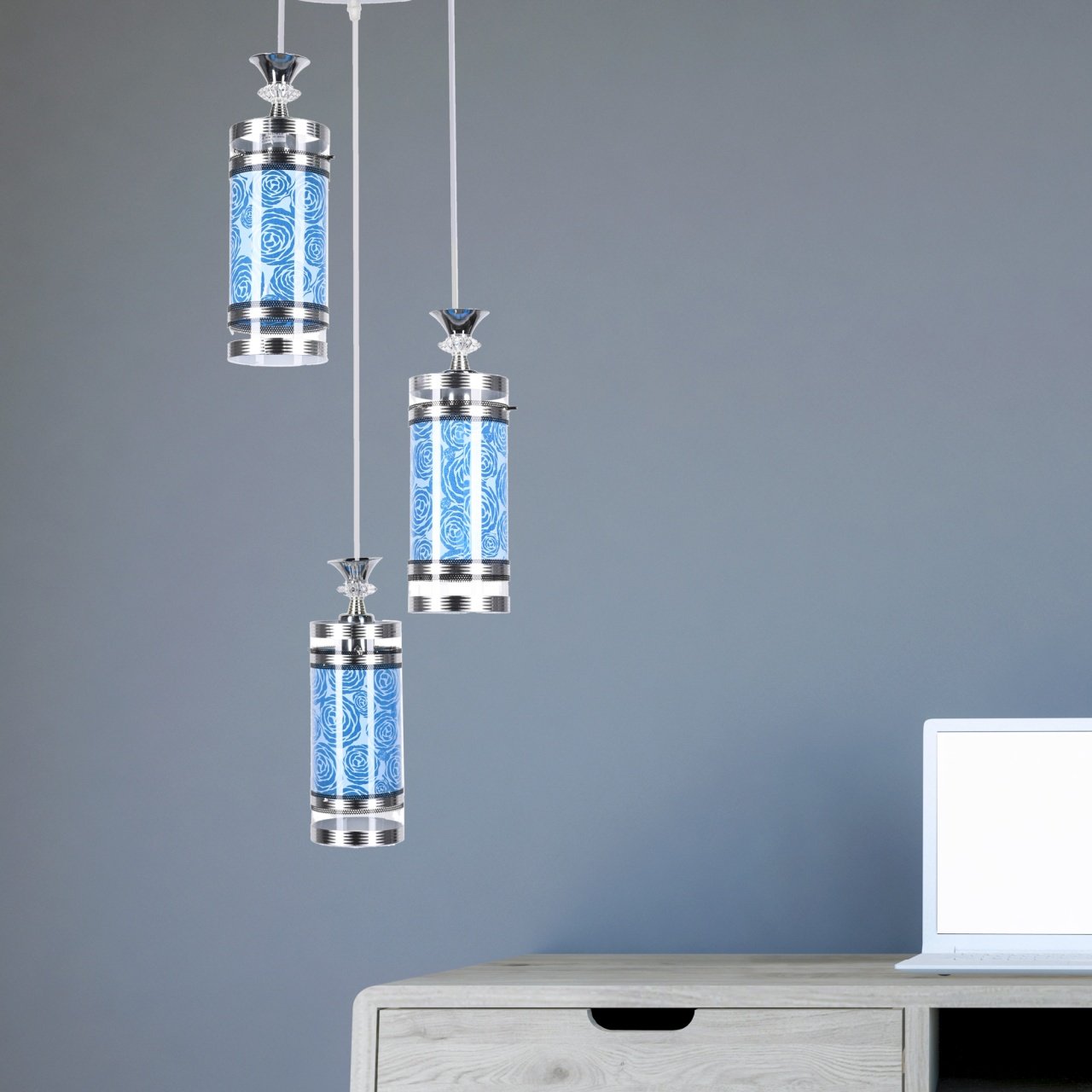 Decorative Glass Ceiling Lamp - 3 Lights