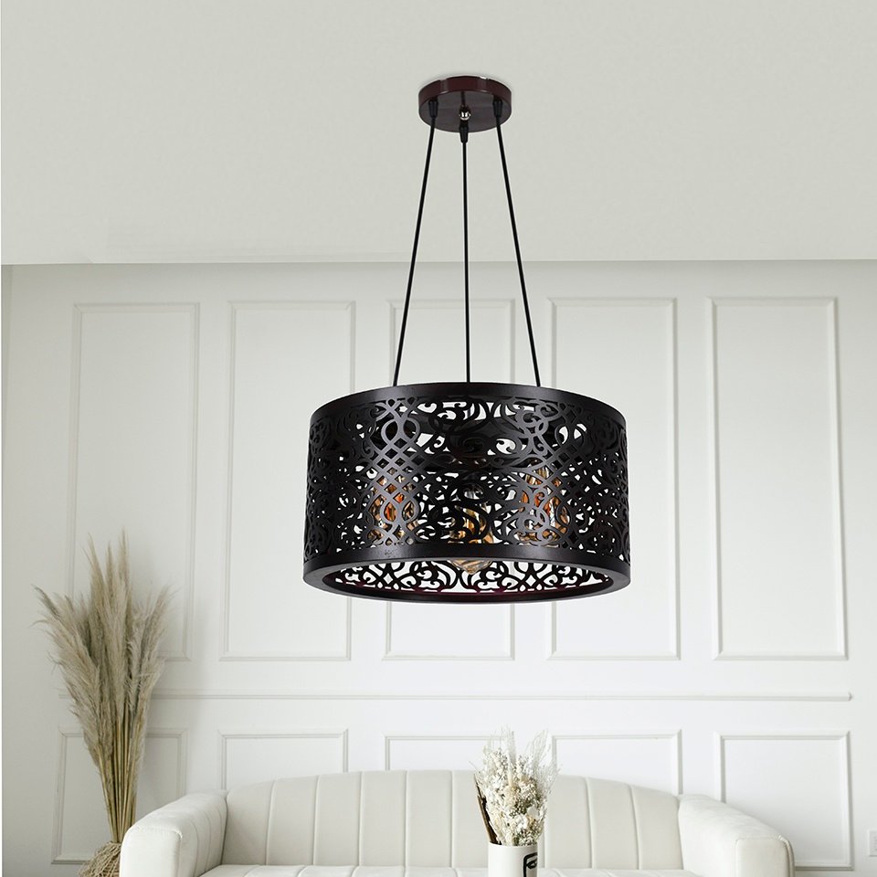 Dcorative wood Ceiling Lamp - 3 Lights