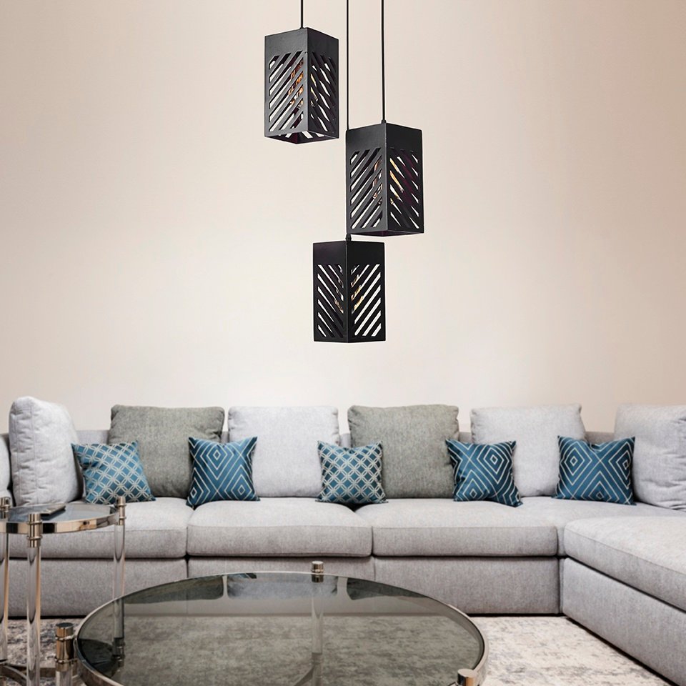 Perforated decorative Wood Ceiling Lamp - 3 Lights