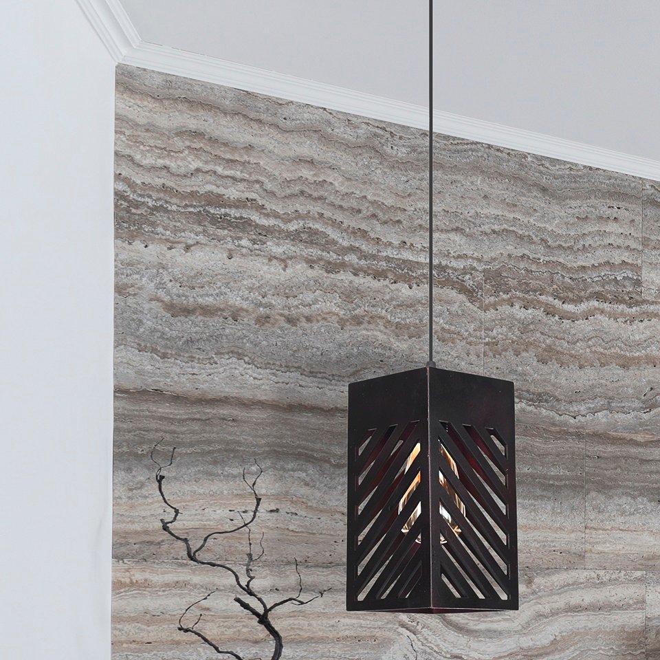 Perforated decorative Wood Ceiling Lamp - Single