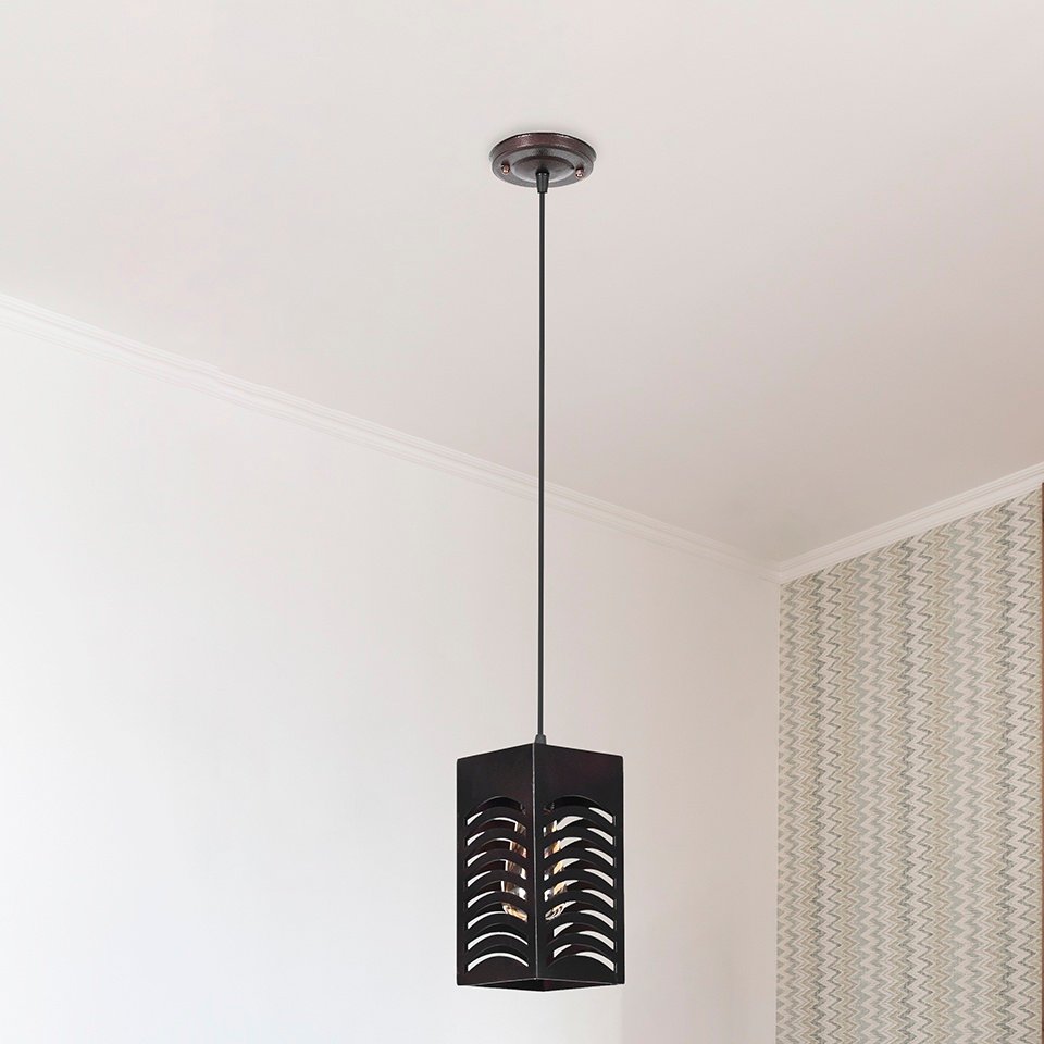 Perforated decorative Wood Ceiling Lamp - Single