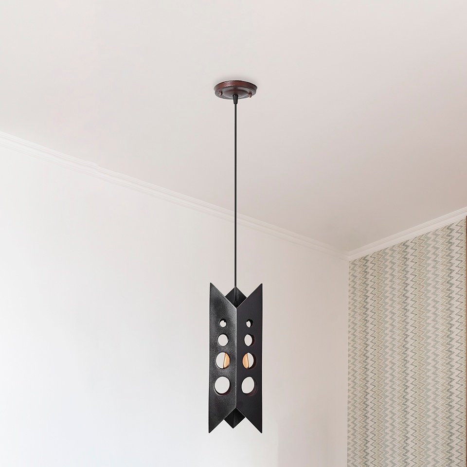 Perforated decorative Wood Ceiling Lamp - Single