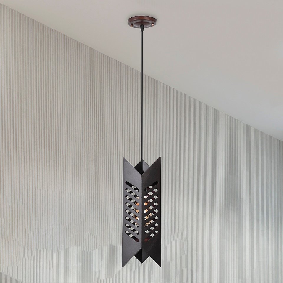 Perforated decorative Wood Ceiling Lamp - Single