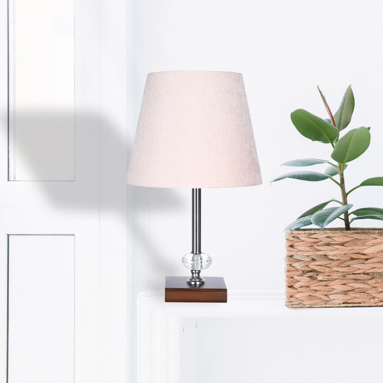 Table Lamp With Wood Base - 1 Light