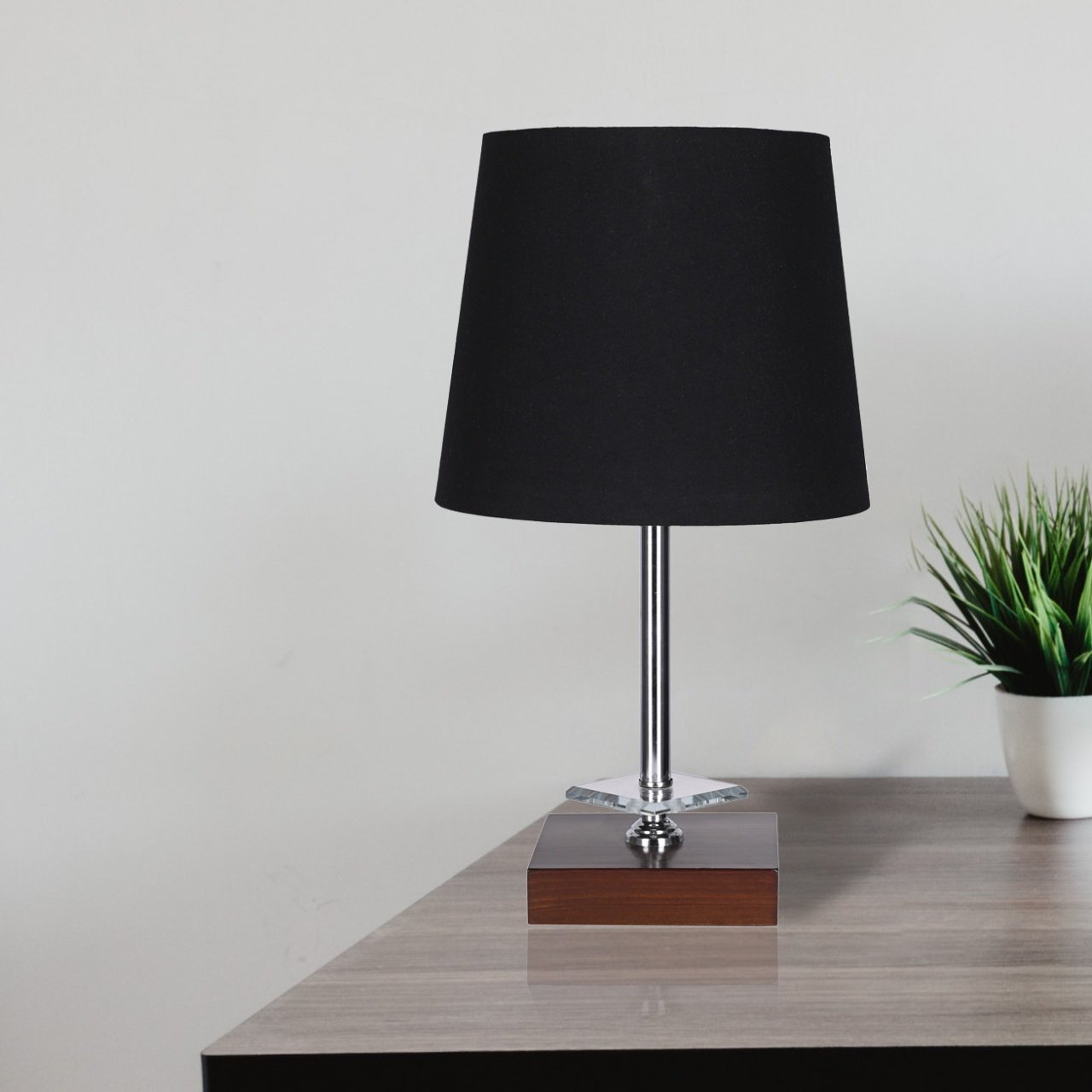 Table Lamp With Wood Base - 1 Light