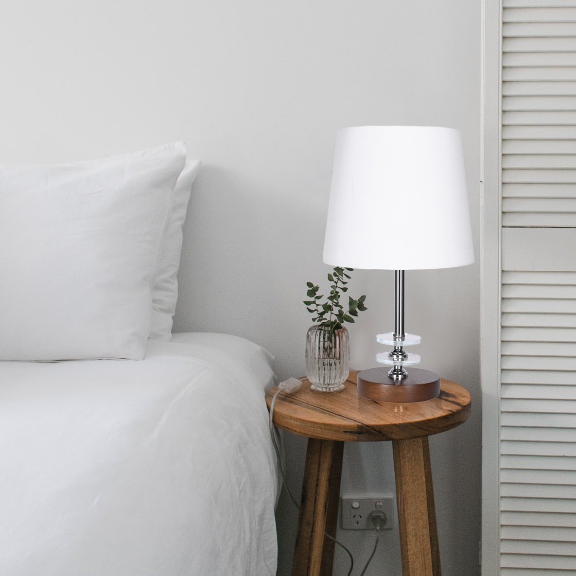 Table Lamp With Wood Base - 1 Light