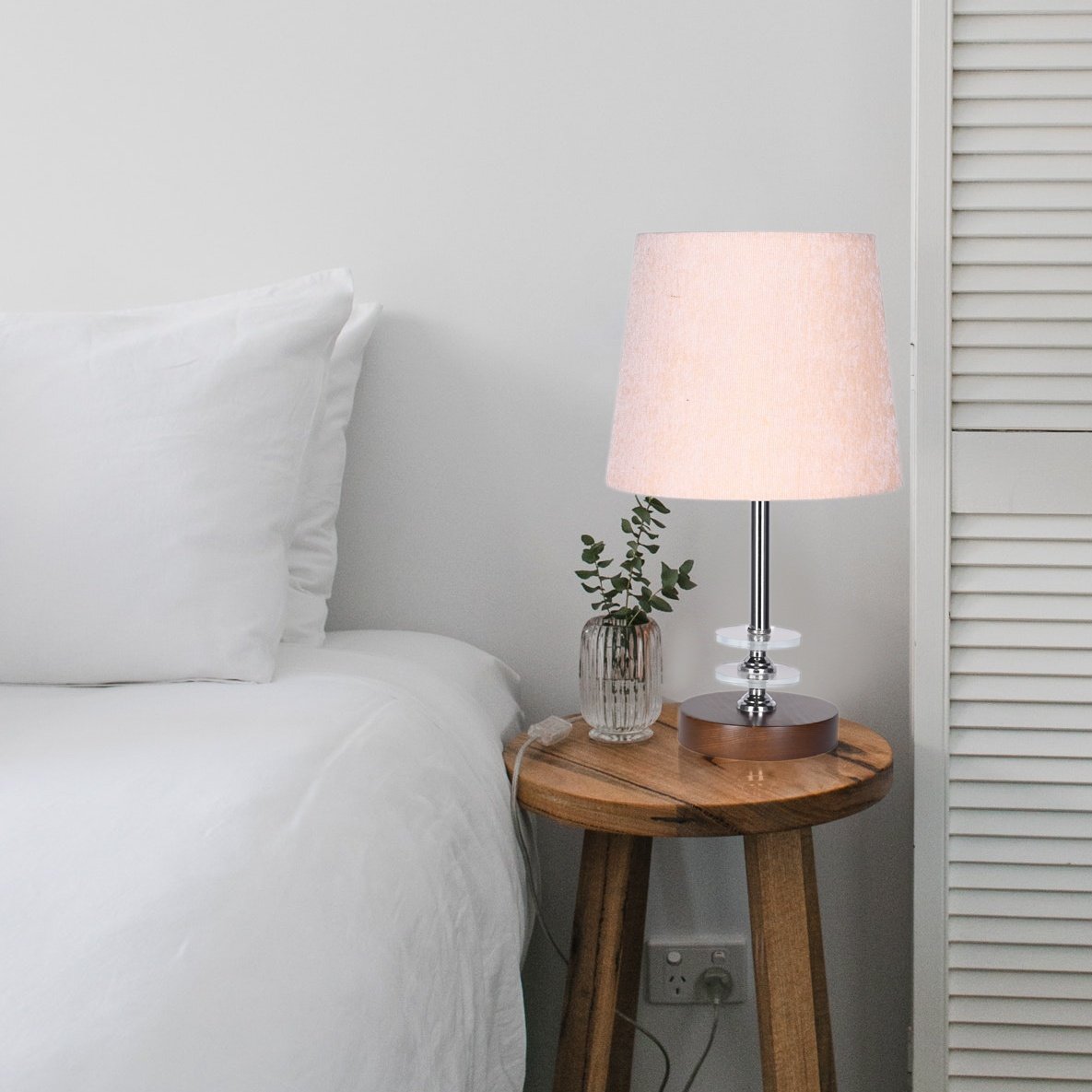 Table Lamp With Wood Base - 1 Light