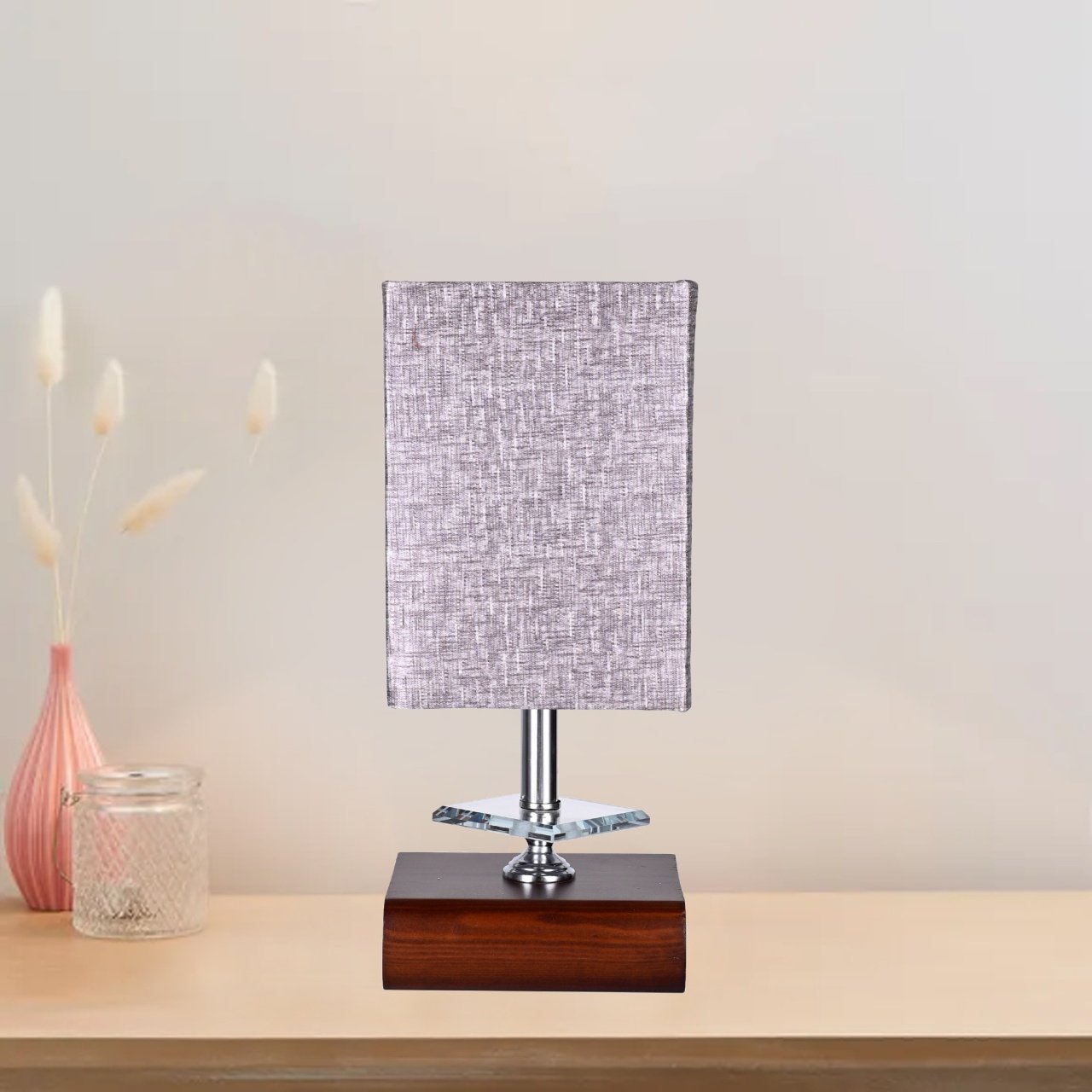 Table Lamp With Wood Base - 1 Light