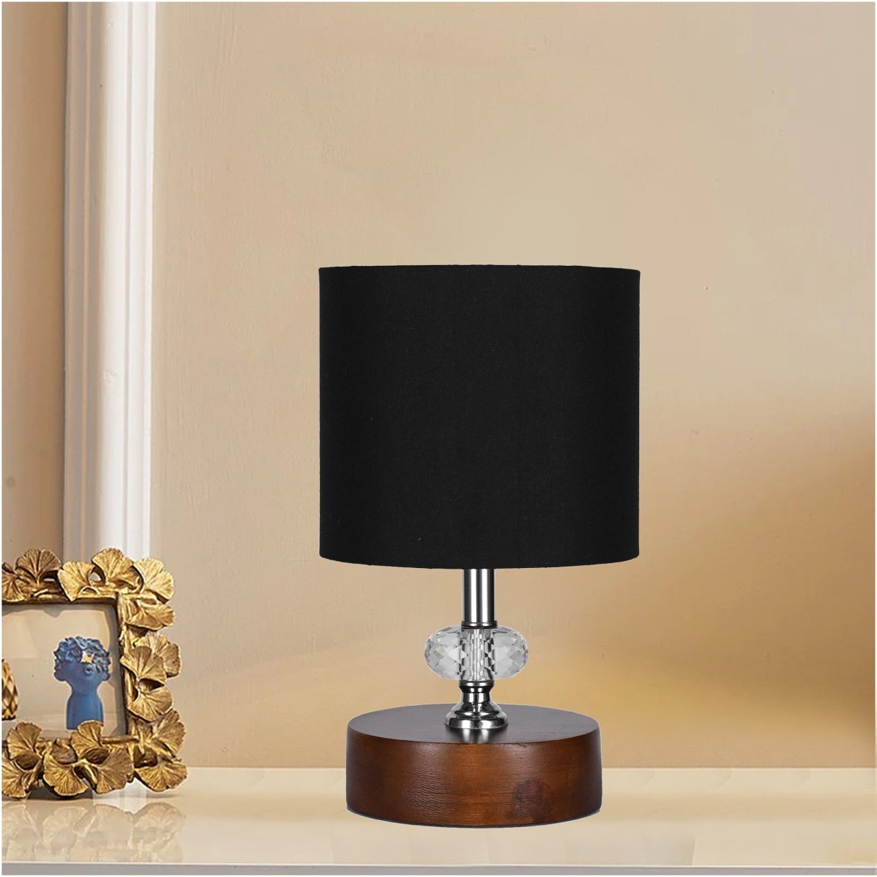 Table Lamp With Wood Base - 1 Light