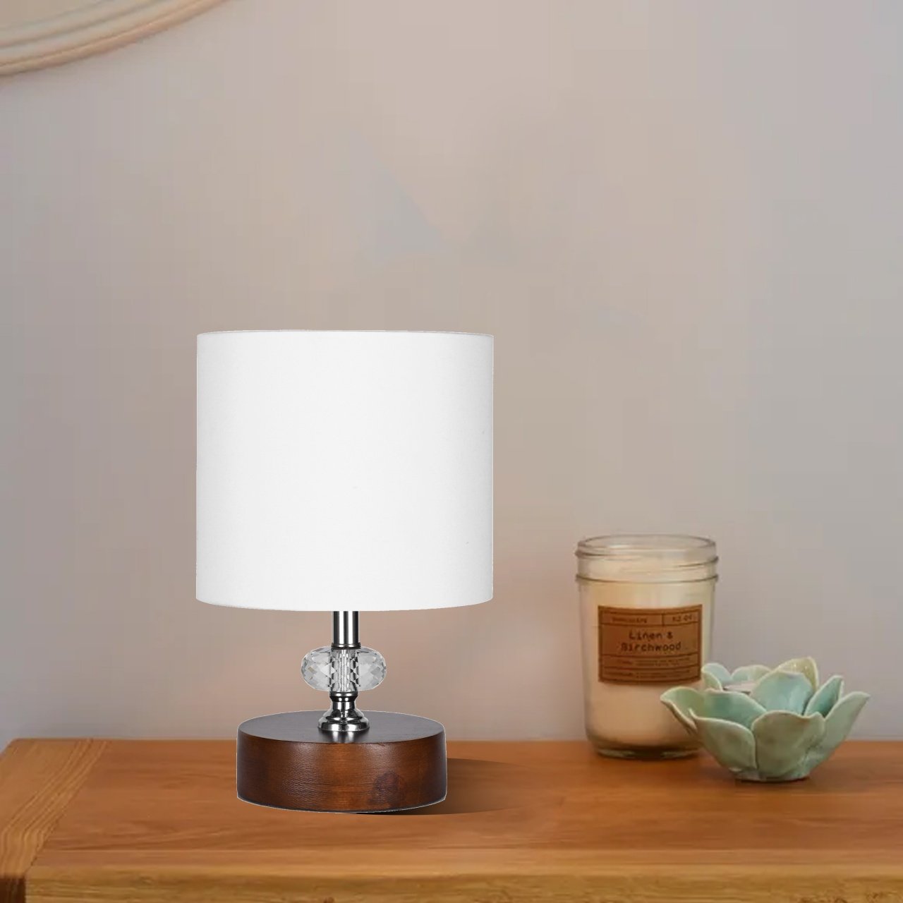 Table Lamp With Wood Base - 1 Light