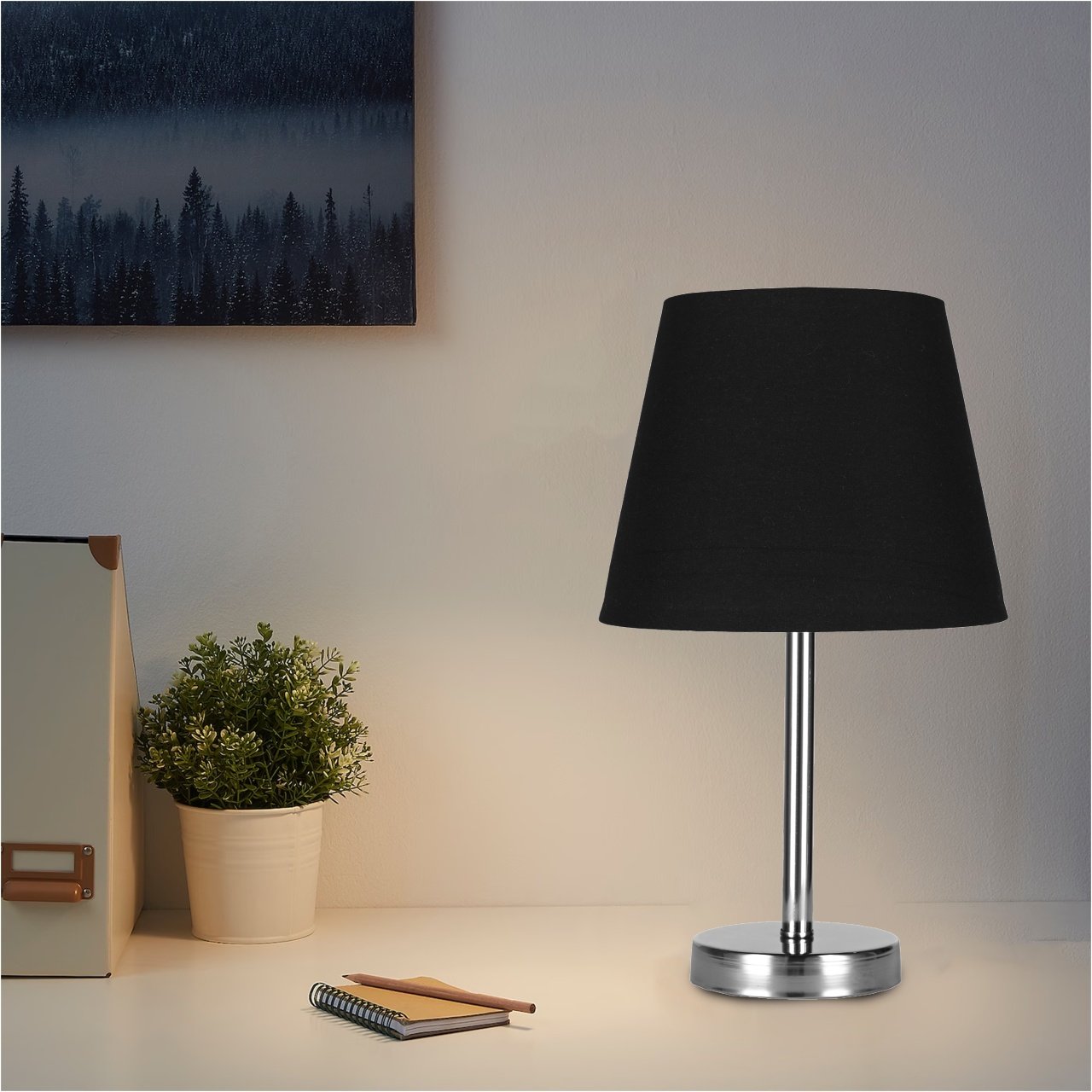 Table Lamp With Wood Base - 1 Light